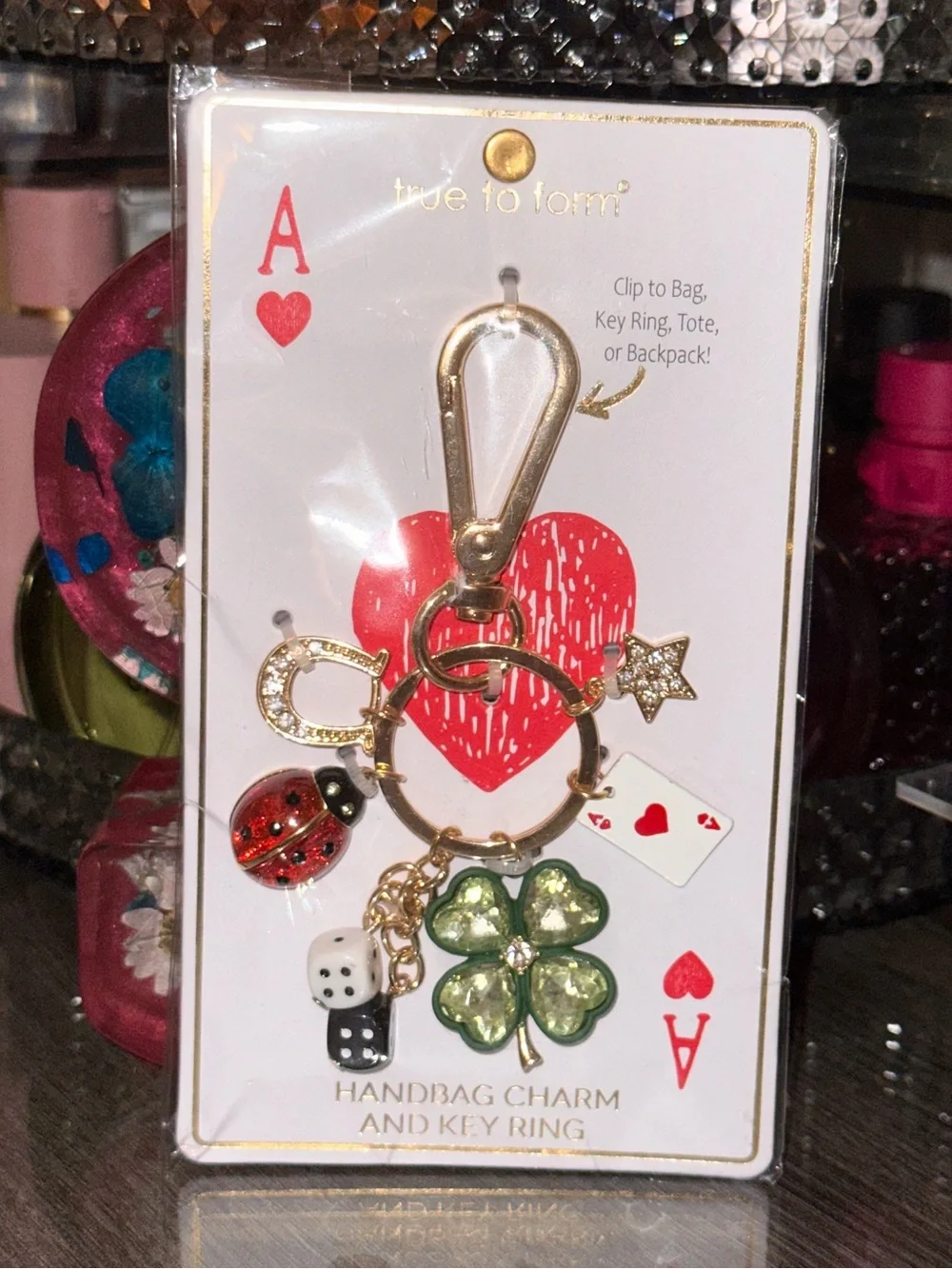 True To Form Gold-Tone Handbag Charm And Key Ring